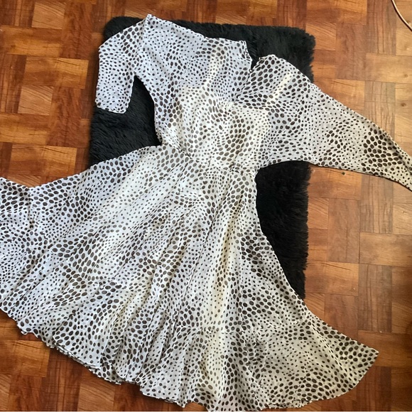 Vintage Jack Bryan polka dot long dolman sleeve full dres size 4 - Picture 3 of 16